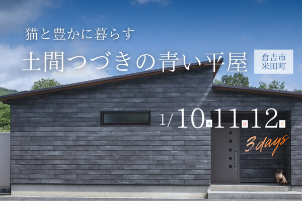 猫と豊かに暮らす『 土間続きの青い平屋 』in 倉吉市米田町